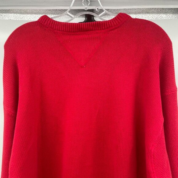 Tommy Hilfiger Womens Tight Knit Sweater Long Sleeve Red/Multi Size XL Heavy - Picture 6 of 8